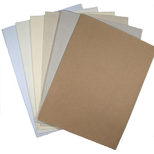 Image of KCS 6 pc of 12 inch x 18 inch (30cmx45cm) Counted Cotton Aida Cloth Cross Stitch Fabric (18CT-G)