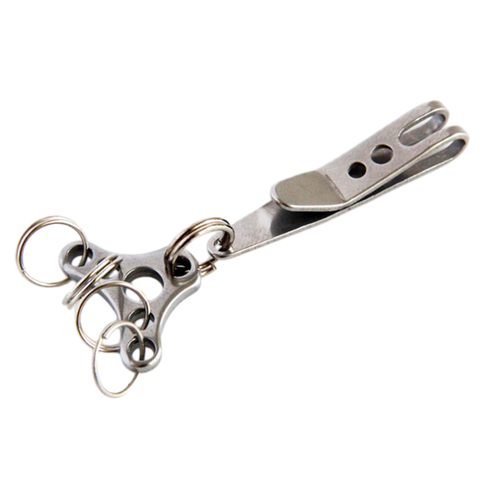 WOEIFGV Stainless Steel Suspension Pocket Clip Key Holder with Keychain Outdoor Belt Clip Multifunction Key Suspension Tool