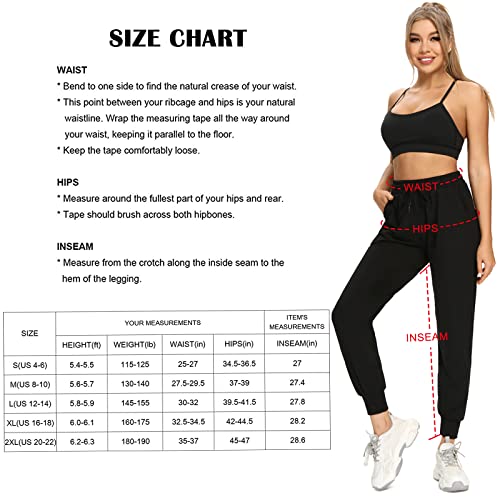 Sweatpants For Women-Womens Joggers With Pockets Lounge Pants For Yoga Workout Running (Large, No Fleece Lined-Black) #TOP5