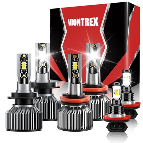 Fit for Ford Fusion Light Bulbs H7 High Beam H11 Low Beam H11 Fog Light Bulbs 2006 2007 2008 2009 2010 2011 2012 2013 2014 2015 2016 2017 2018 6500K White Car Light Bulbs Plug and Play IP68 6-Pack