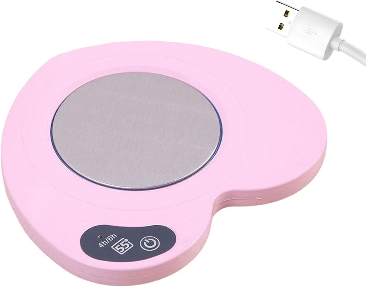 Mug Warmer | USB Heart Shape Coffee Mug Warmer Coaster | Self Heating Coffee Beverage Warmer Coffee Mug For Desk Coffee Warmer Heated Coaster