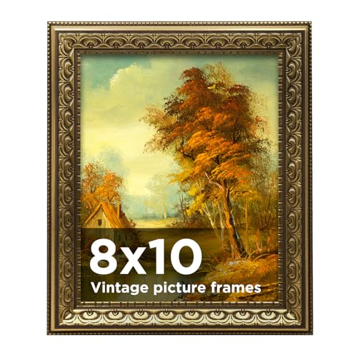 Image of 8x10 Vintage Picture Frames Gold, Antique Picture Frame,Gold Frames for Wall Decor, 1 Pack Ornate Picture Frame