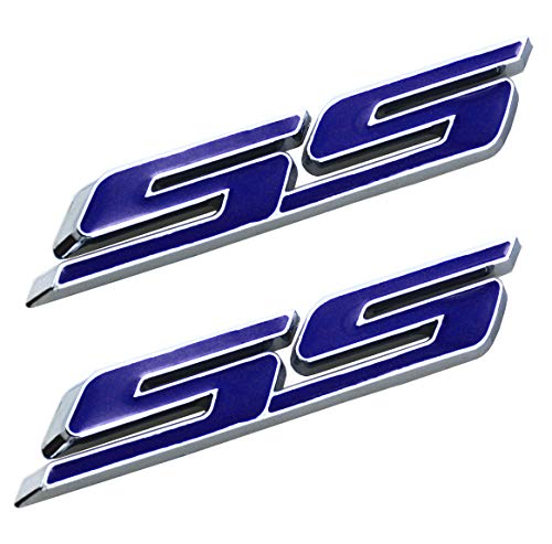 Image of Aimoll 2pcs SS Emblems ABS Sticker 3D Logo Replacement for Impala Cobalt Camaro 2010 2011 2012 2013 2014 2015 2016 2017. (Blue)