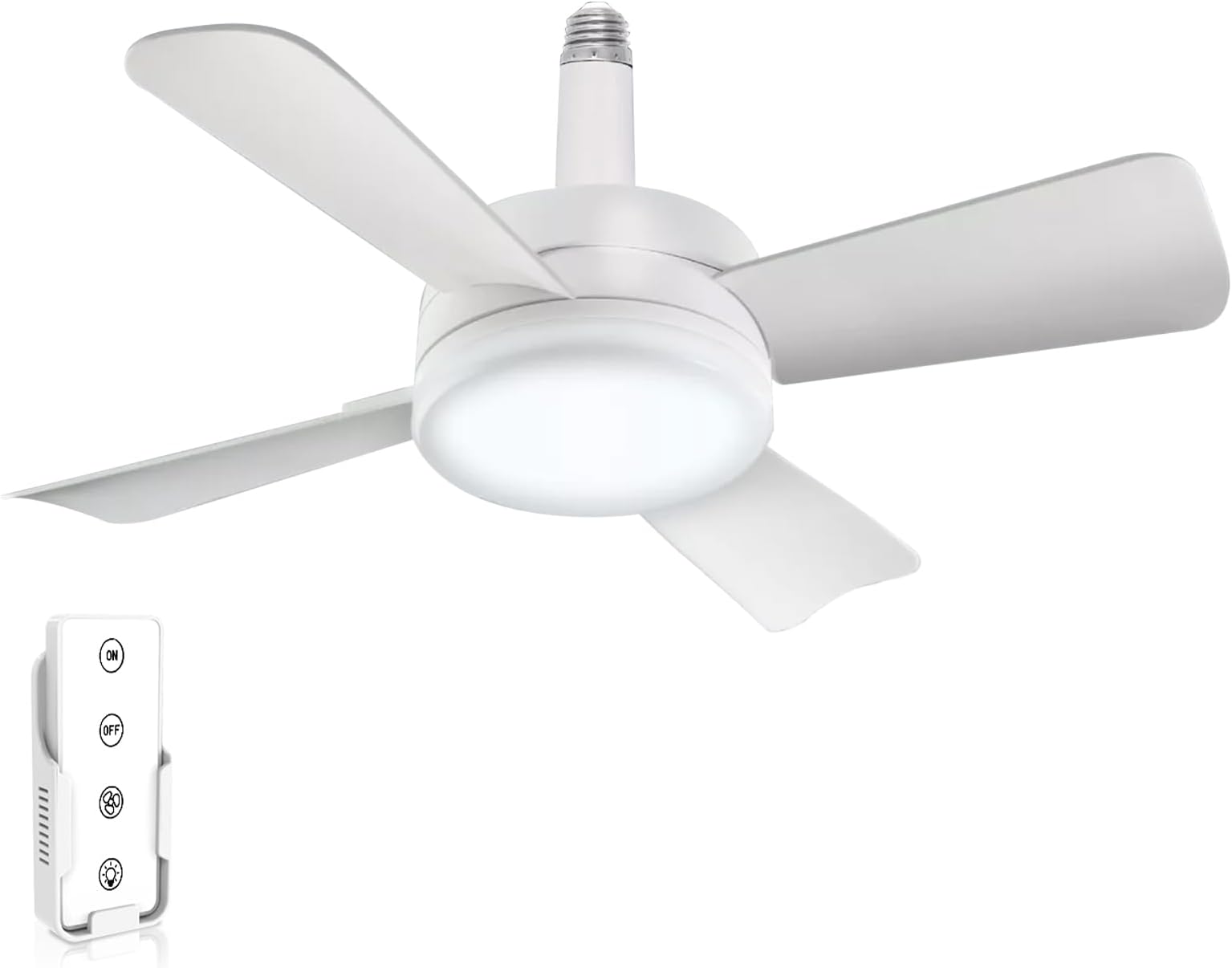 CoziSocket Fan Light Ceiling Fans with Lights and Remote,15.75" (40cm) Small Light Bulb for Bedroom, Kitchen, Living Room,1000 Lumens / 5000 Kelvins