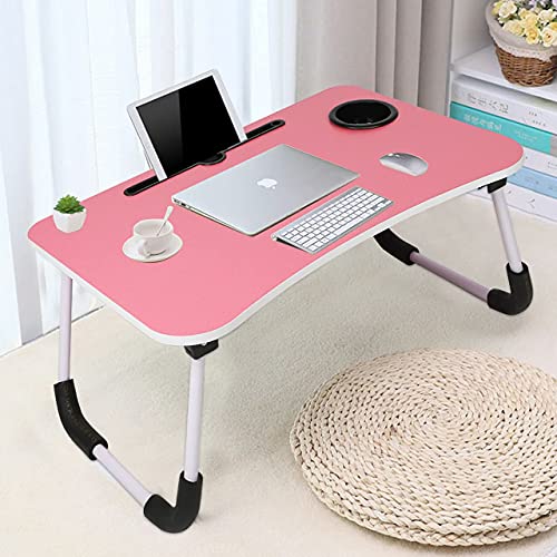 Image of VAAYU Multi-Purpose Laptop Table, Study Table| Bed Table| Adjustable Height, Portable for Office, Work Form Home | DIY Table, Easy to Assemble, Engineered (Old-Pink)