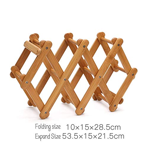 Soporte de vino de bambú apilable para 5 botellas miniatura 4