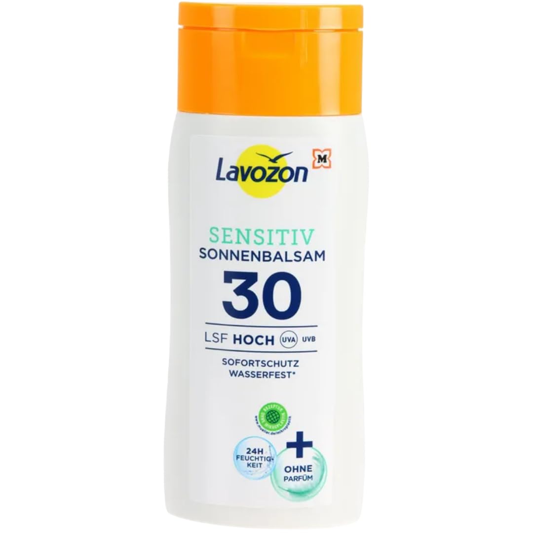 Sonnencreme LAVOZON Sensitiv Sonnenbalsam, LSF 30, 200ml, wasserfest, 4 Er