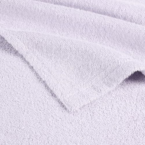 Image of Superior Kids Cotton Terry Poncho, Soft, Absorbent Bath Towel with Hood, Bathroom Accessories, Long, Plush Bathrobes for Bath, Shower, Spa, Resort, Hotel, Beach, Pool, Boy, Girl, Small /Medium, Lilac