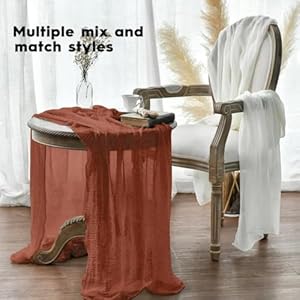 Artoid Mode Boho Terracotta Gauze 6 Pieces Wedding Table Runner, Birthday Fabric Kitchen Dining Holiday Table Decor for Home Party Indoor 35x120 Inch Artoid Mode Boho Terracotta Gauze 6 Pieces Wedding Table Runner Birthday Fabric Kitchen Dining Holiday Table Decor for Home Party Indoor 35×120 Inch