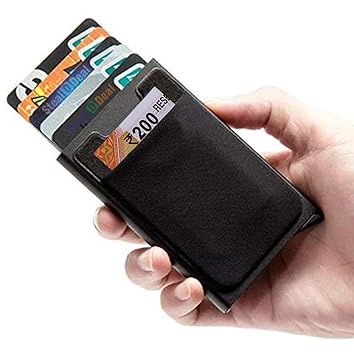 Stealodeal Black RFID Protected Aluminum pop Up Jacket Debit/Credit/ATM Card Holder (Unisex) - image, photos