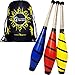 Produktbild Juggle Dream Beach Jonglierkeulen 3er-Set (Blau/Rot/Gelb) Jonglier Keulen Training Set + Flames N Games Reisetasche! Große Jonglierkeule Set für Kinder & Erwachsene!