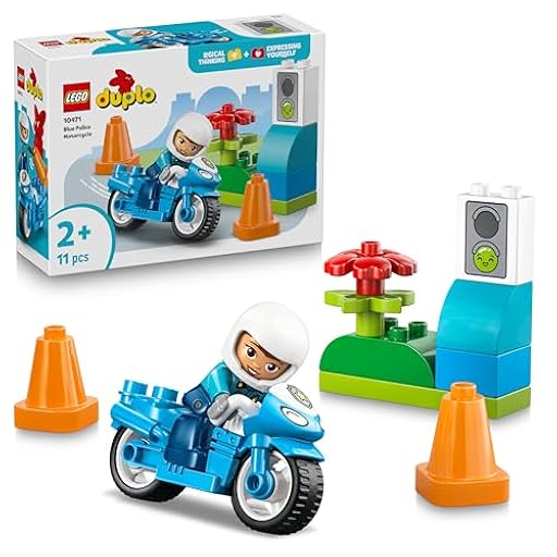 LEGO Duplo Moto de Policía Azul - Juego Educativo para la Motricidad Fina con Moto de Juguete, Figura de Policía y Semáforo - Regalo de Cumpleaños para Niños y Niñas de 2+ Años - 10471 | Ya disponible en tu tienda friki favorita! En mundofriki.es!