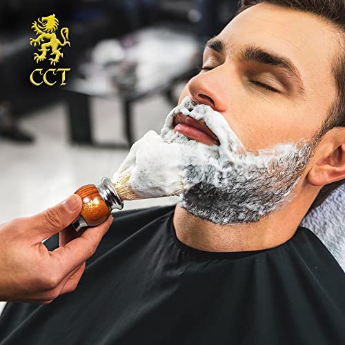 The Cambridge Cut Throat® Luxury Missanda Hardwood And Stainless Steel Men's Shaving Brush For Soap, Foam Or Cream With Premium Synthetic Silvertip Vegan Friendly Badger Bristles Male Grooming Present #TOP4