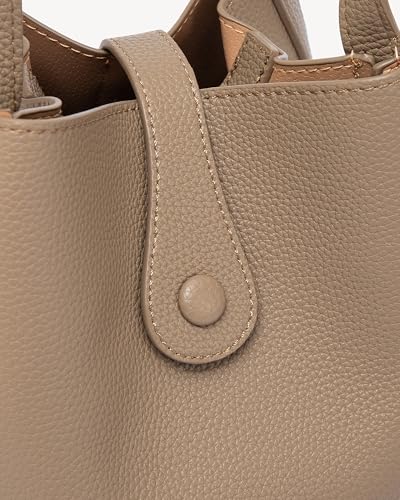 Image of NEWBELLA Women's Bucket Bag - Square Top Handle Satchel with Crossbody Strap, Shoulder Bag for Work & Daily Commute