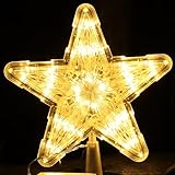 PACKOVE Luz De Árbol De Navidad, Estrella De Cinco Puntas, Decoración Romántica, Lámpara Led para Treetop, Luz Nocturna...