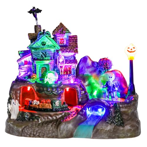 DREAM GARDEN Halloween Village Collection, Lighted Spooky Haunted House with