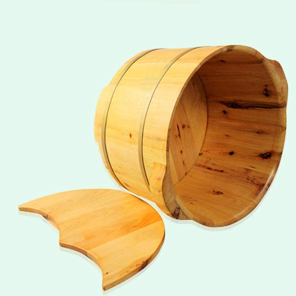 Drewniane wiadro do wanienki do stóp, umywalka do pedicure 25 cm Wysokiej jakości beczka do kąpieli stóp z litego drewna Umywalka do stóp Wiadro do kąpieli stóp Masaż kąpielowy Spa Sauna Masażery do