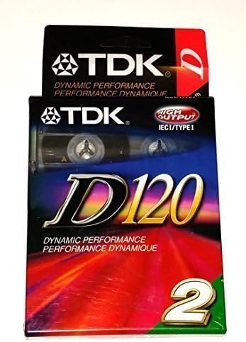 TDK D120 Dynamic Performance High Output IECI/Type I Normal Position Audio Cassettes D-120L2-2 Pack