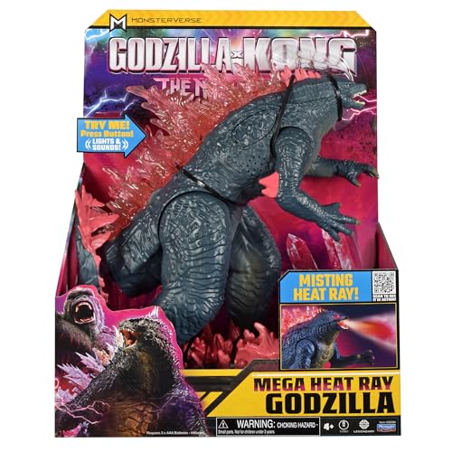 Godzilla x Kong: 13\" Mega Deluxe Heat Ray Misting Breath Godzilla Figure by Playmates Toys
