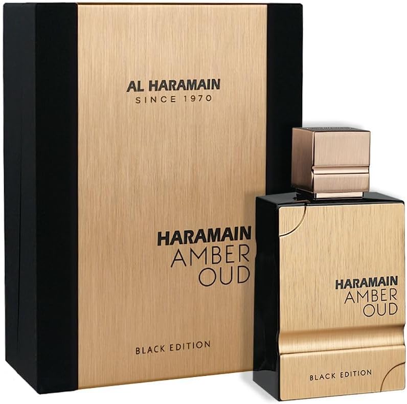 Al Haramain Amber Oud Black Edition Eau de Perfume Spray for Unisex, 2.0 Ounce