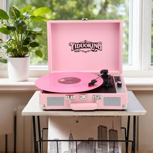 Record Player, Vinyl Record Player with Stereo Speakers,All-in-one Turntable, 3-Speed Bluetooth Record Player, Supports USB/SD Card Playback, AUX Input, RCA Output, Headphone Jack, Pink - Les Beatles, Paul McCartney, John Lennon, RIngo Starr, George Harrison Record Player, Vinyl Record Player with Stereo Speakers,All-in-one Turntable, 3-Speed Bluetooth Record Player, Supports USB/SD Card Playback, AUX Input, RCA Output, Headphone Jack, Pink – Image 4