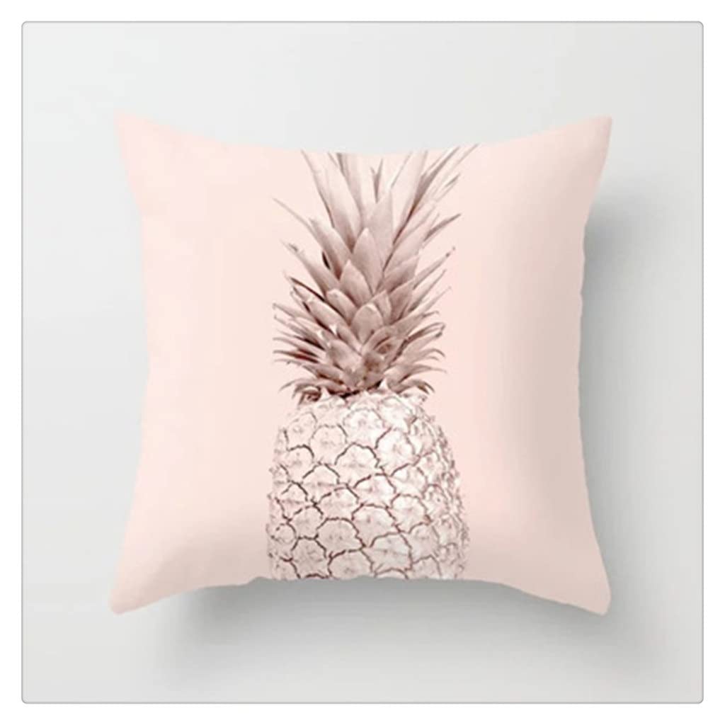 MFJGHU Rose Gold Pillowcase Polyester Peachskin Pillow Case Home Sofa Throw Cover Short Plush Velvet Bed Decoration(Style C)