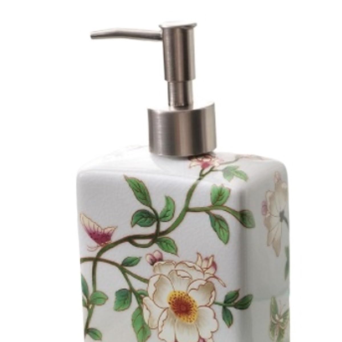 Dispenser Sapone Ricaricabile Dispenser Di Sapone In Ceramica Per Bagno E Cucina, Bottiglia Per Liquidi Da Ufficio Con Pompa Dosatore Liquido(White)