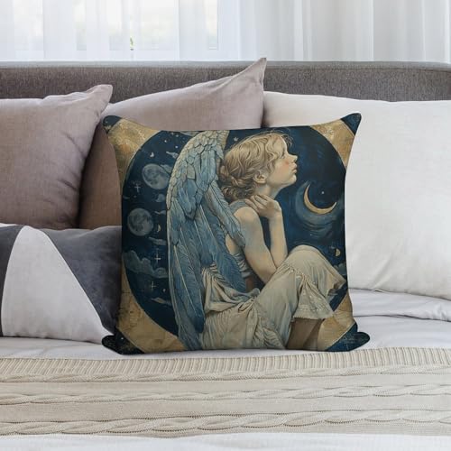 Fundas de cojín con diseño de ángel de felpa bohemia para sofá 7