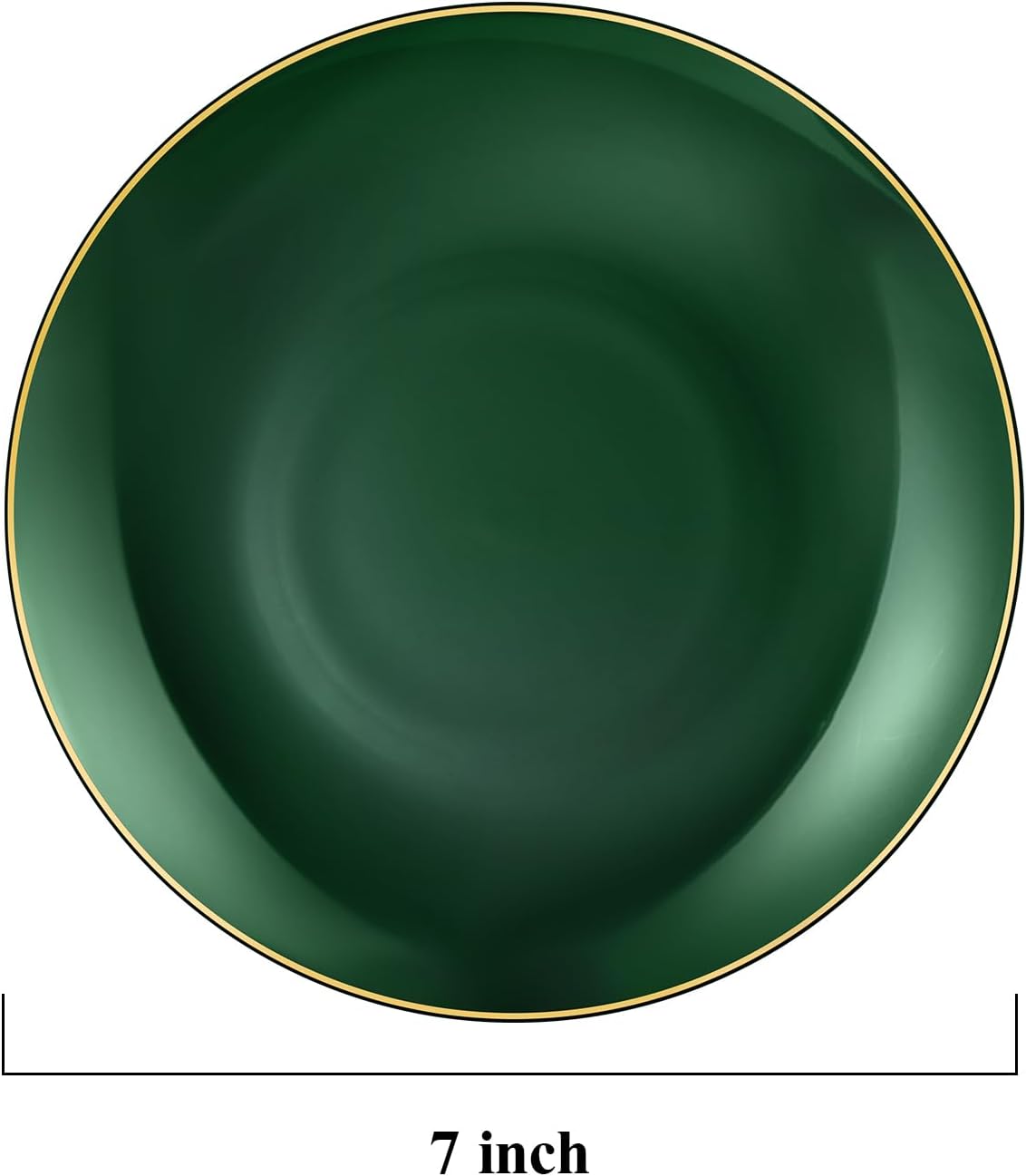 100 PCS Green Gold Plastic Plates, 7 inch Green Disposable Plates for Party, Disposable Dessert Plates for Party, Graduation, Birthday, Wedding - Image 2