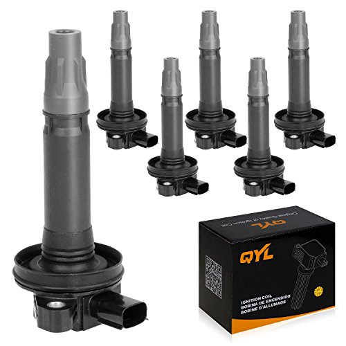 QYL 6Pcs Ignition Coil Pack Replacement for Edge Flex Fusion Mustang Taurus / MKS MKT MKK MKZ / 6 CX-9 / Sable UF-553 UF-595 5C1652 E1053