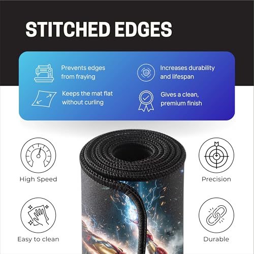Image of Large Cosmic Energy Clash Gaming Mouse Pad Desk Pad Table Pad (58.5 x 28 cm, 2mm Thick) - Extended Large Desk Mat, Waterproof, Anti-Slip Rubber Base, Smooth Surface Keyboard & Laptop Pad