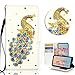 STENES Bling Wallet Phone Case Compatible with Nokia G400 5G Case - Stylish - 3D Handmade Peacock Design Magnetic Wallet Stand Girls Women Leather Cover - Blue