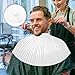 SILENRADAWN Waterproof Haircut Cape with Hook and Loop Fastener, White Pleated Salon Cape for Hair Stylists and Makeup Clients, Adjustable Neck Cover for Barber Shops and Beauty Salons