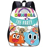 UMocan Teen The Amazing World of Gumball Bookbag,Water Proof Travel Daypack Canvas Knapsack with Frontal Pocket