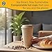 ECO SOUL 100 Pack 16 oz Disposable Coffee Cups with Lids Eco-Friendly, Biodegradable, Compostable, Leak-free & Sturdy To Go Hot Drink Cup for Tea, Chocolate Party Travel Cafe Office & Home 5