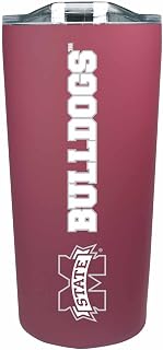 Campus Colors NCAA Double Walled Stainless Steel Tumbler with Slider-Top Lid and Insulation (Mississippi State Bulldogs - Maroon, 18oz)