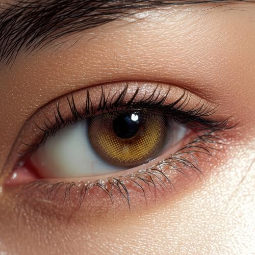 Elizzm Lentilles Couleur Marron Claire - 3 Mois, 1 Paire, Naturelle, Sans Correction – Brown
