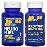 NATURAL STACKS NeuroFuel Nootropic + Serotonin Brain Food Bundle - Supports Memory, Mood & Focus* - 135 Total Capsules