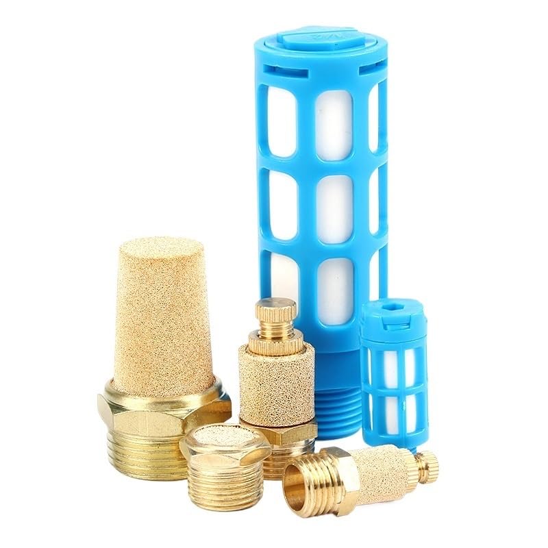 Silencieux d'échappement pneumatique anti-grincement, filetage mâle 1/8, 1/4, 3/8, 1/2, laiton, réglable, long, court, BSL M5(Short-SLM-10PCS,3/4")
