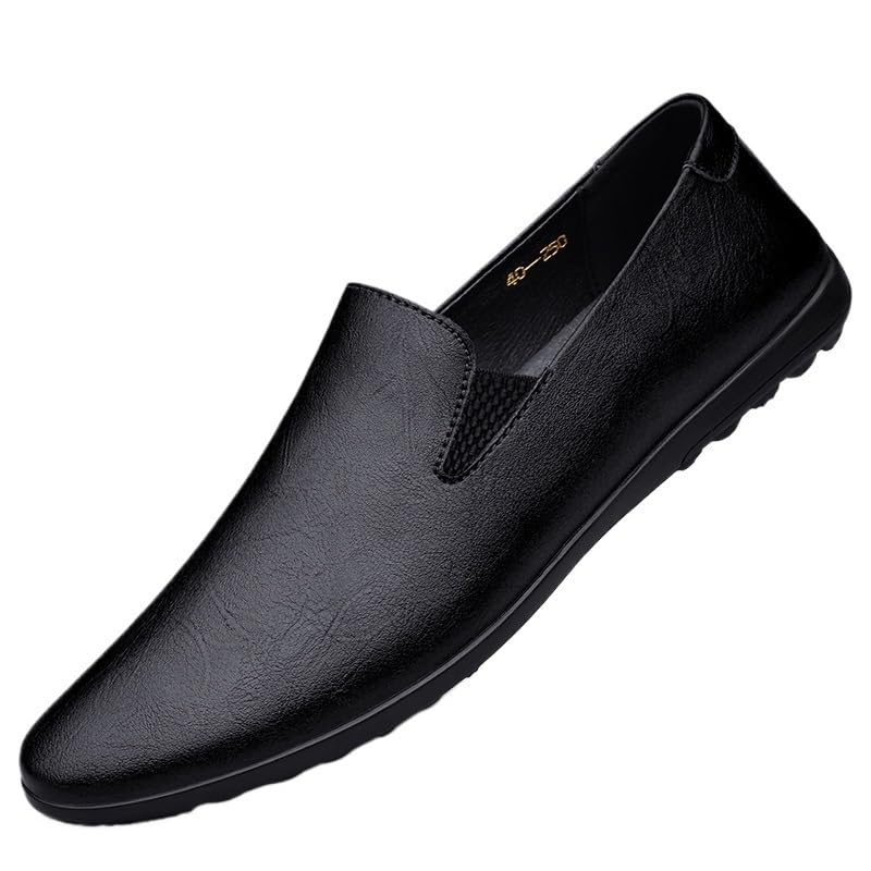 Summer Soft Leather Shoes New Soft Sole Lightweight Bean Shoes Slip On Breathable Casual Business Shoes Male Low Top Driving Flats