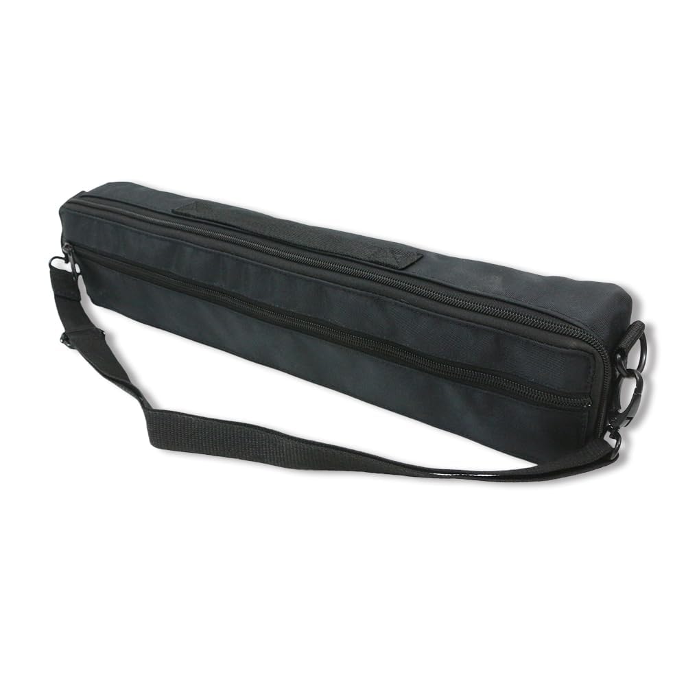YoungMonic Flute Case Waterproof Leather Flute Storage Bag Portable 16/17 Kong Flute Carrying Case with Adjustable Shoulder Strap for Music Lovers (16 Hole Keys)