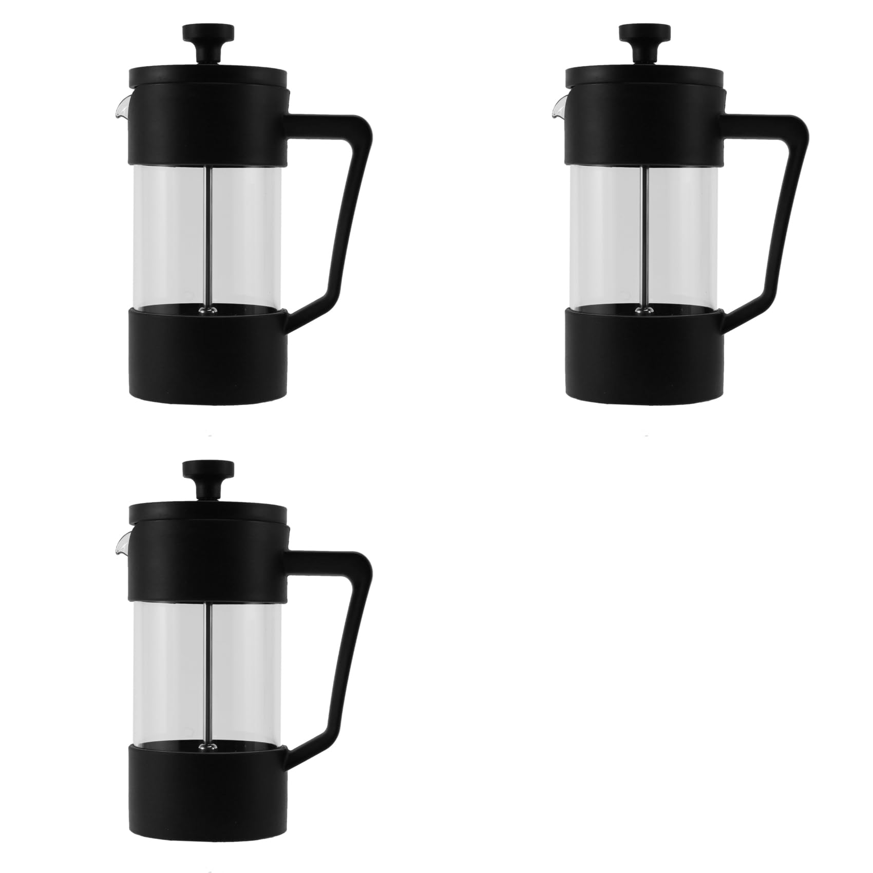 Hndhbfgrt 3X French Press Coffee & Tea Maker, Thickened Borosilicate Glass Coffee Press Rust-Free and Dishwasher Safe,Black