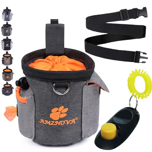 AMZNOVA Dog Treat Bag Treatnow Dog Treat Pouch, Training Pouch with Waist Belt & Clicker for Training & Walking, Waist Clip On Snack Fanny Pack for Pet, 3Cups, Black - image 8