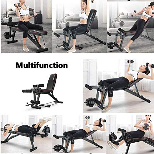 HBBY Multifunctionele halterbank met beenverlenging, krulllift voor full body workout, verstelbare krachttrainingsbank, 5 posities, 600 lbs capaciteit - Image 8