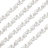 PH PandaHall 0.91m Ruban de Perles et Strass Argentés 1.8cm Chaîne Applique Bordure Perlée...