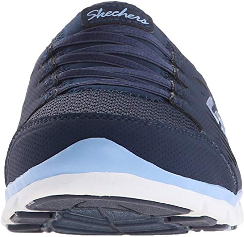 Skechers Sport Women's Gratis-No Limits Slip-On Mule, Navy/Light Blue, 8.5 Wide #TOP3