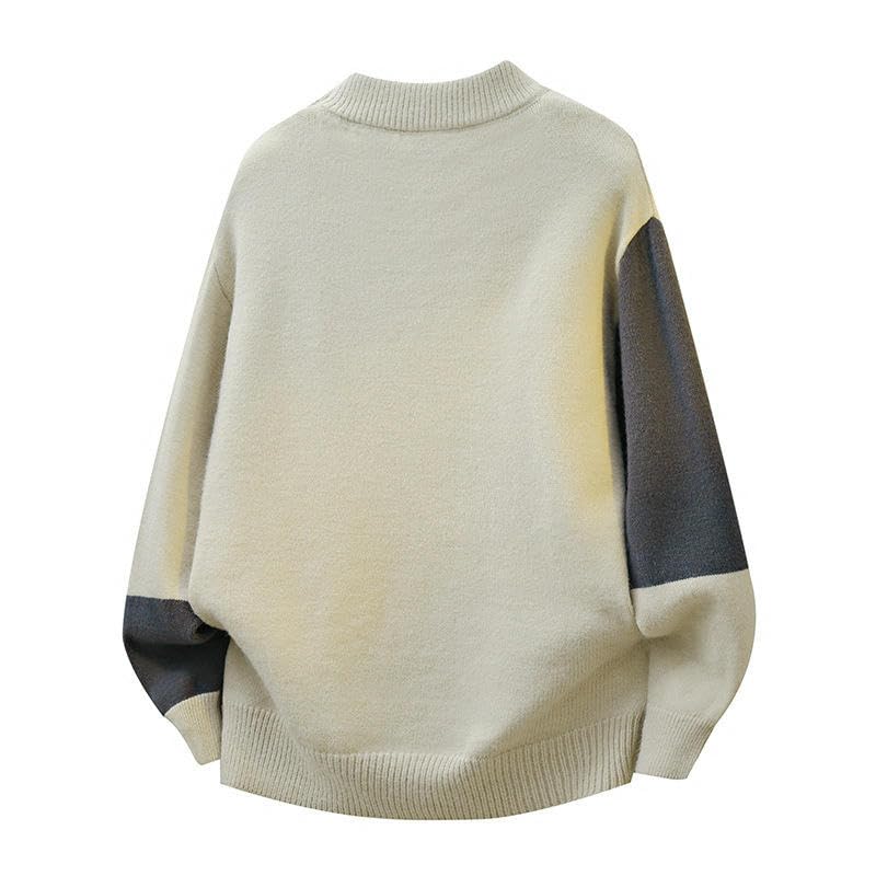 Pull automne chaud à blocs de couleurs idéal pour les sorties citadines en maille douce - 5