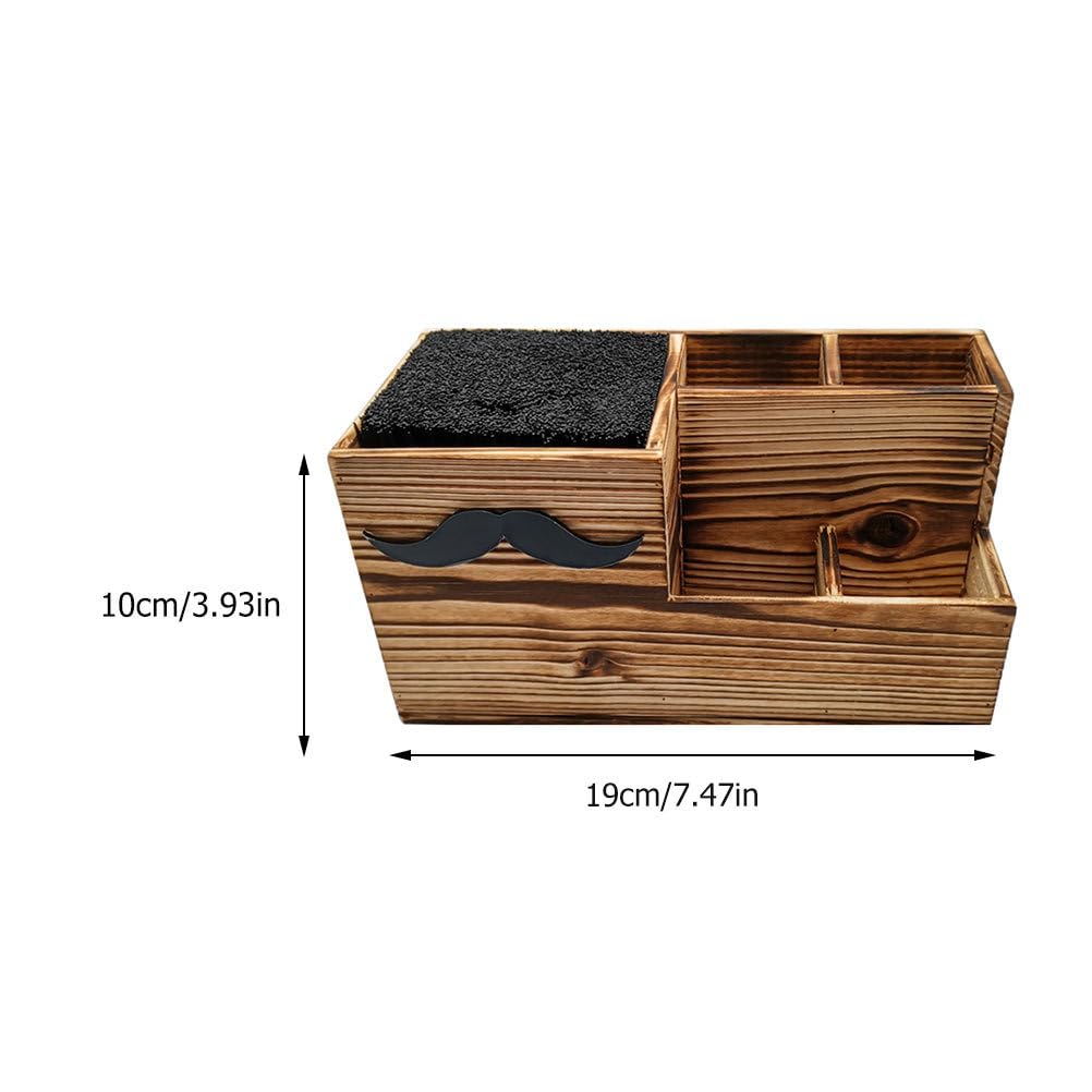 Luxshiny Salon Schere Halter Rack Holz Friseur Schere Lagerhalter Friseur Kämme Clips Desktop Schreibtisch Organizer Zubehör für Salon Büro zu Hause