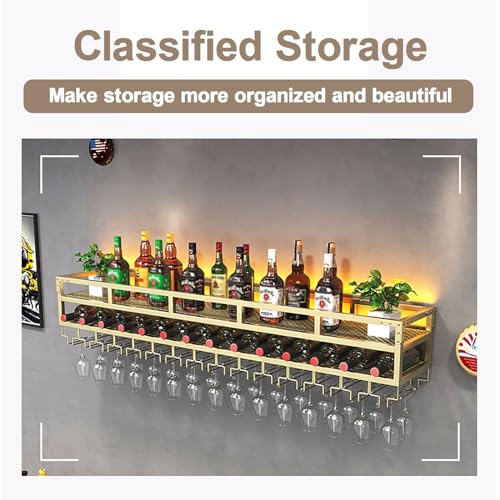 Présentoir à vin mural en métal avec support de verre intégré - 4