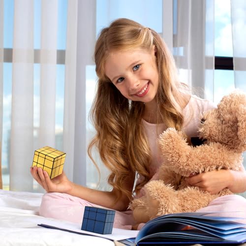 Vdealen Zauberwürfel Mirror Cube von 3x3 Speed Cube, Mirror Sticker Spiegelwürfel für Anfänger und Fortgeschrittene, Magic Cube Geschenk für Kinder Teenager Erwachsene(Blau)